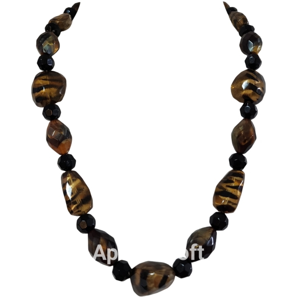 Leopard Animal Printed Beaded Necklace